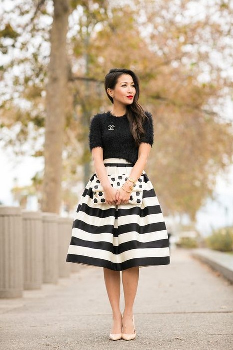 fuzzy-sweater-and-stripes-modest-black-and-white-midi-skirt